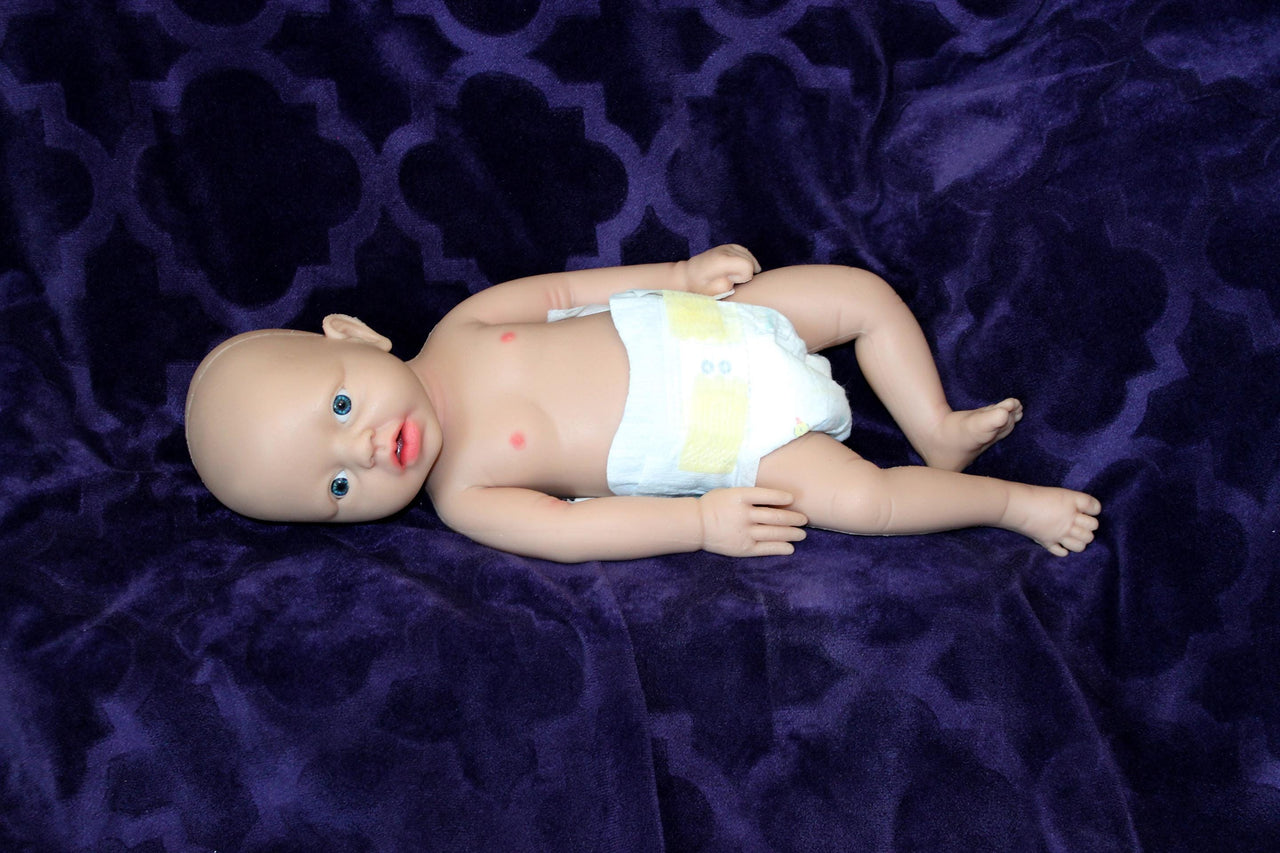 Realistic Full Body Silicone Baby Doll Reborn Preemie 14&quot; 3.4 lbs Platinum Silicone Dolls Lifelike Real Weighted Babies Ecoflex Bathtub Baby