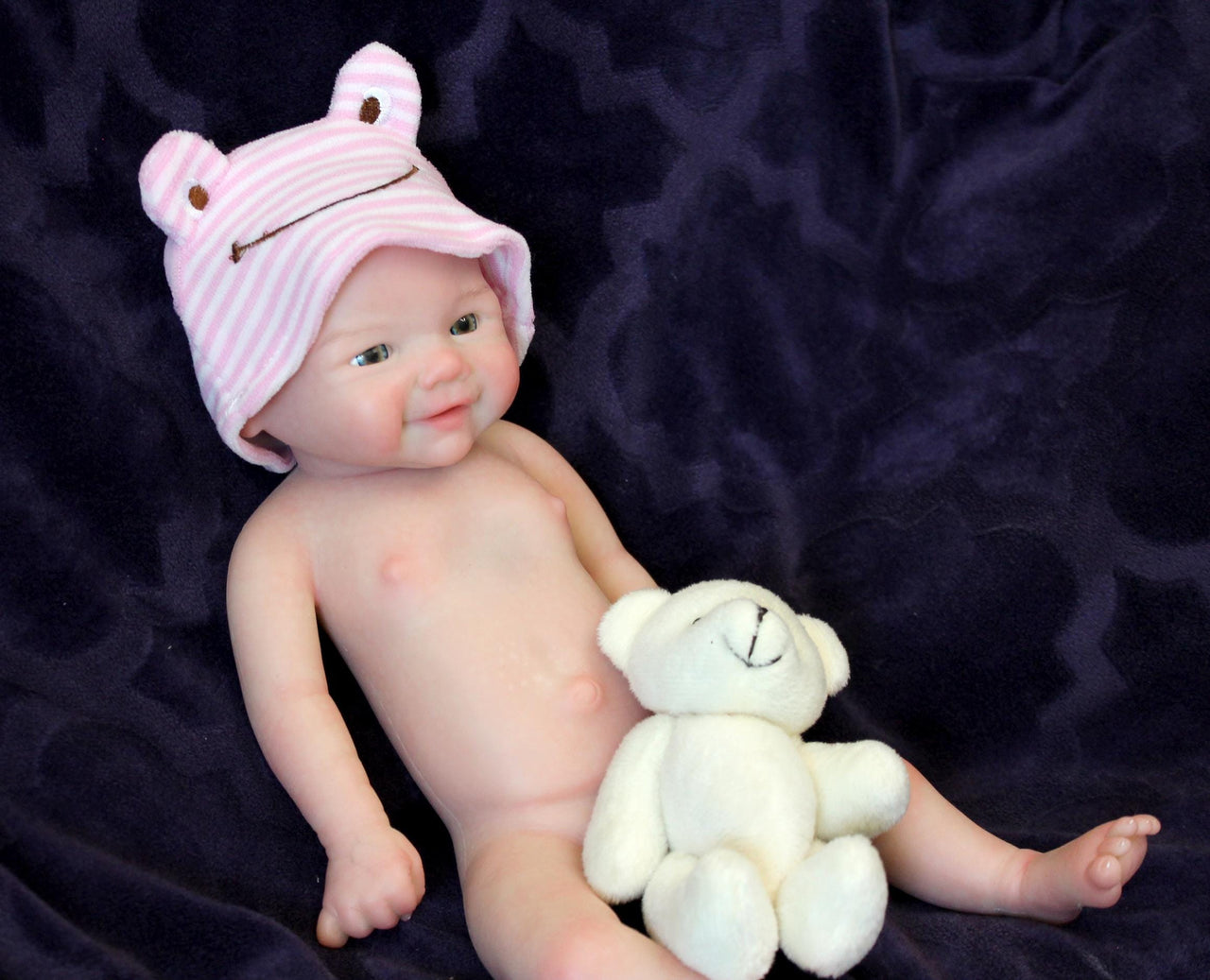 pink polka dot 13 inch doll clothes, Silicone Baby Doll Full Body Reborn Preemie 13 inch 2 lbs Platinum Silicone Dolls Realistic Real Lifelike Weighted Babies Ecoflex Bathtub Baby