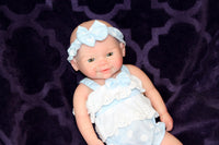 Thumbnail for blue polka dot 13 inch doll clothes, Silicone Baby Doll Full Body Reborn Preemie 13 inch 2 lbs Platinum Silicone Dolls Realistic Real Lifelike Weighted Babies Ecoflex Bathtub Baby