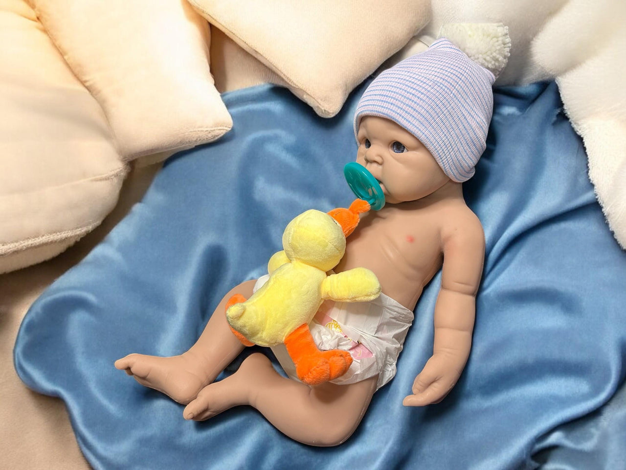 Full Silicone Doll Squishy Body Reborn Platinum Silicone Dolls Realistic Newborn Real Lifelike Weighted Babies Bathtub Baby 18 inches 7.6 pounds