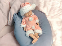 Thumbnail for 12 pink fluff ball out fit with santa style hat outfit plush fluffy doll clothes