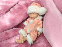 Thumbnail for 12 pink fluff ball out fit with santa style hat outfit plush fluffy doll clothes