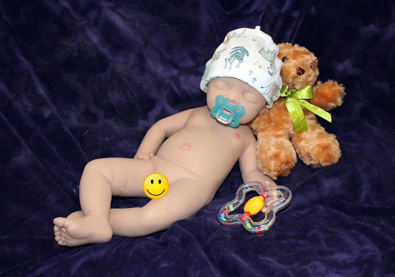 Full Silicone Doll Squishy Body Reborn Platinum Silicone Dolls Realistic Newborn Real Lifelike Weighted Babies Bathtub Baby 18&quot; 6.7 pounds