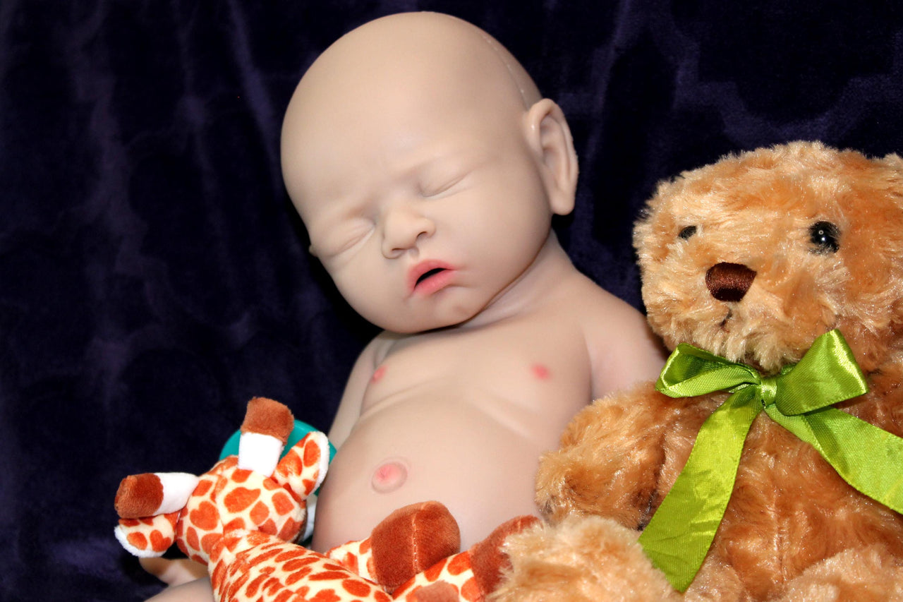 Full Silicone Doll, Platinum Silicone Dolls that take a pacifier and a bottle 17 inches 5.6 pounds