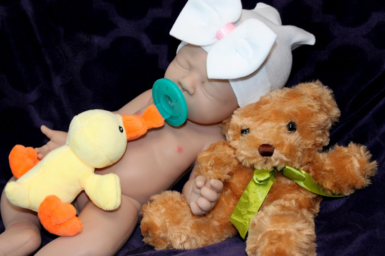 Full Silicone Doll, Platinum Silicone Dolls that take a pacifier and a bottle 17 inches 5.6 pounds