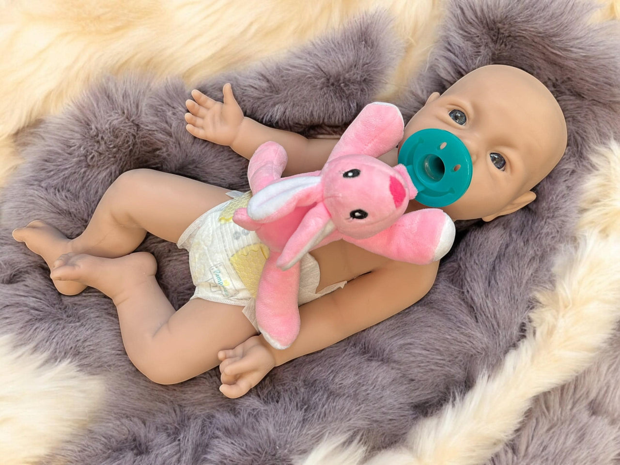 17" Platinum Silicone Reborn Doll: Weighted, Open Mouth, Realistic Baby