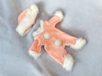 Thumbnail for 12 pink fluff ball out fit with santa style hat outfit plush fluffy doll clothes