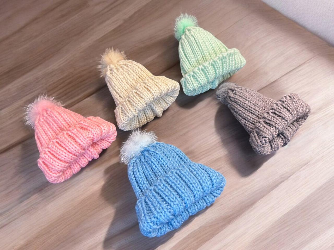 knitted baby doll winter hats