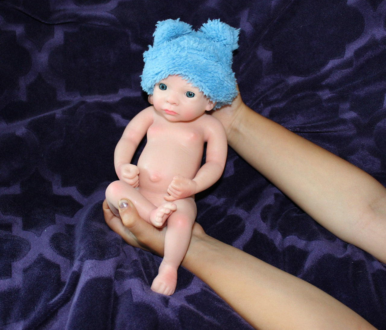 Preemie Silicone Dolls Realistic Real Lifelike Micro Mini Baby Doll Full Body Reborn 11&quot; 1.7lbs Platinum Weighted Babies Ecoflex Bathtub Fun