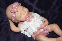 Thumbnail for pink polka dot 13 inch doll clothes, Silicone Baby Doll Full Body Reborn Preemie 13 inch 2.3lbs Platinum Silicone Dolls Realistic Real Lifelike Weighted Babies Ecoflex Bathtub Baby