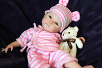 Thumbnail for pink polka dot 13 inch doll clothes, Silicone Baby Doll Full Body Reborn Preemie 13 inch 2 lbs Platinum Silicone Dolls Realistic Real Lifelike Weighted Babies Ecoflex Bathtub Baby