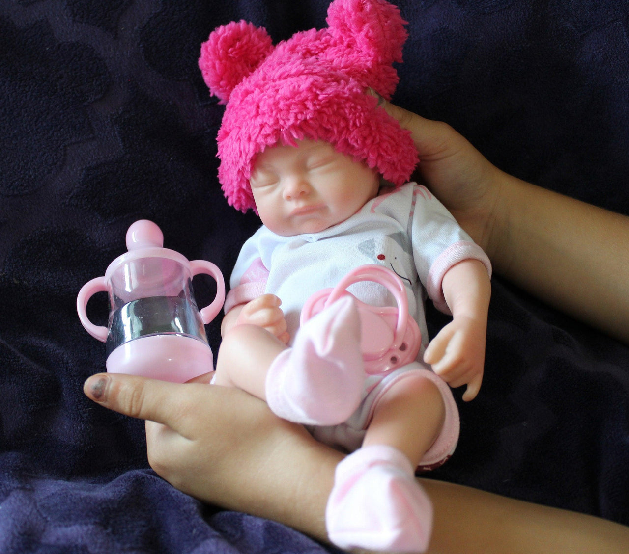 Preemie Silicone Dolls Realistic Real Lifelike Micro Mini Baby Doll Full Body Reborn 11&quot; 1.7lbs Platinum Weighted Babies Ecoflex Bathtub Fun