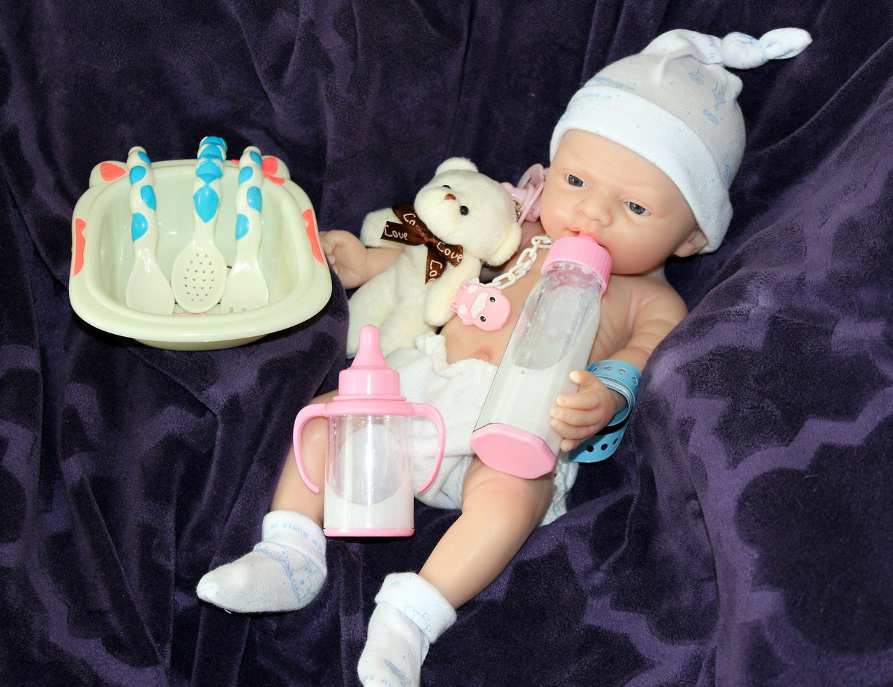 Realistic Real Lifelike 12" Full Silicone Baby Doll Body Reborn Preemie 2.6lbs Platinum Silicone Dolls Weighted Babies Ecoflex Bathtub Kids