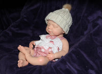 Thumbnail for pink polka dot 13 inch doll clothes, Silicone Baby Doll Full Body Reborn Preemie 13 inch 2.3lbs Platinum Silicone Dolls Realistic Real Lifelike Weighted Babies Ecoflex Bathtub Baby