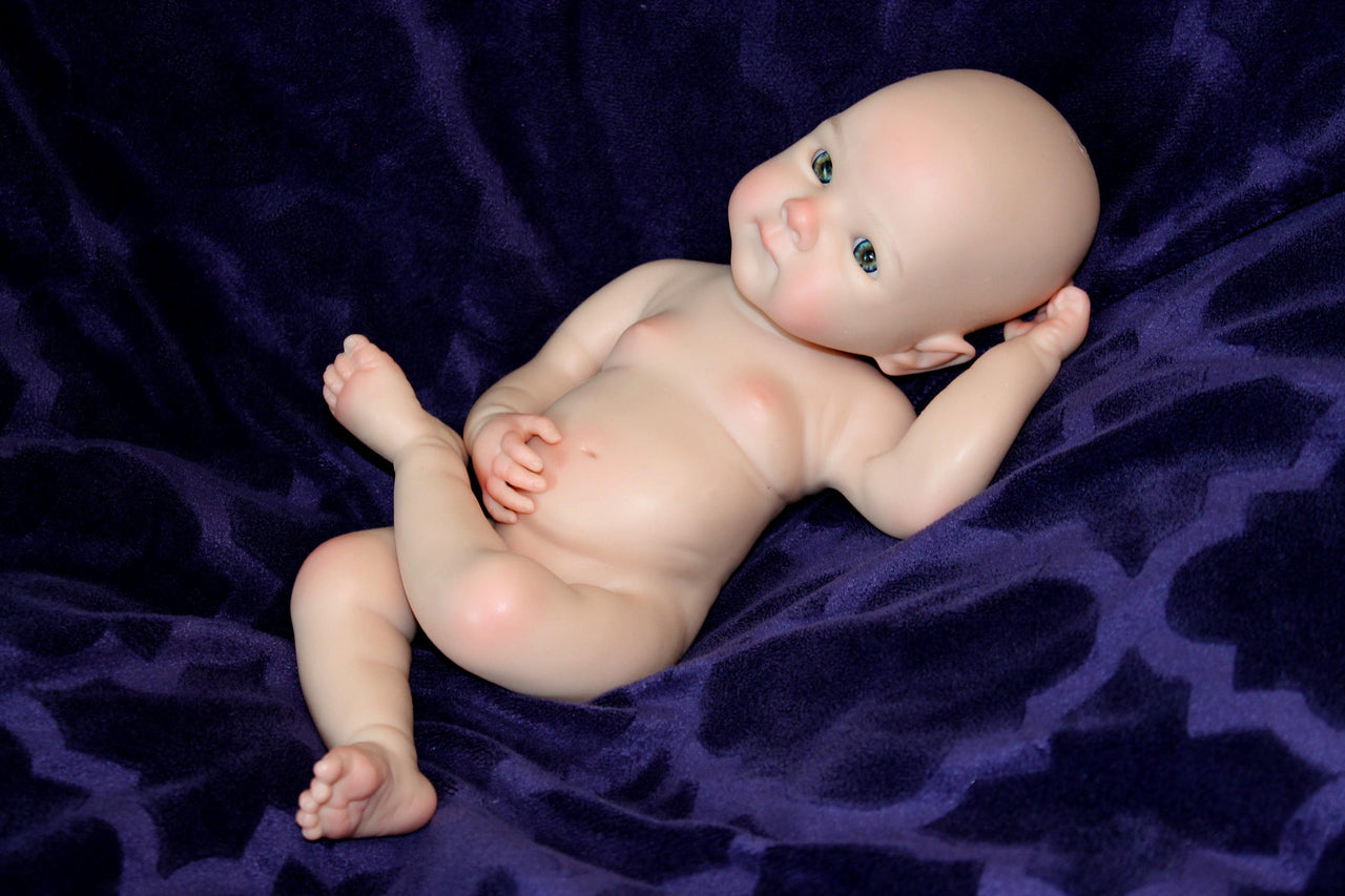 pink polka dot 13 inch doll clothes, Silicone Baby Doll Full Body Reborn Preemie 13 inch 2 lbs Platinum Silicone Dolls Realistic Real Lifelike Weighted Babies Ecoflex Bathtub Baby