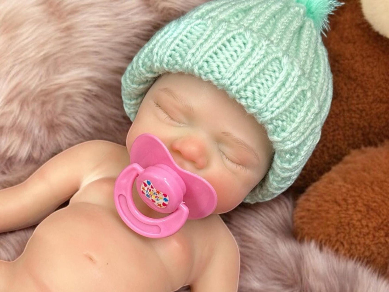 pink polka dot 13 inch doll clothes, Silicone Baby Doll Full Body Reborn Preemie 13 inch 2.3lbs Platinum Silicone Dolls Realistic Real Lifelike Weighted Babies Ecoflex Bathtub Baby