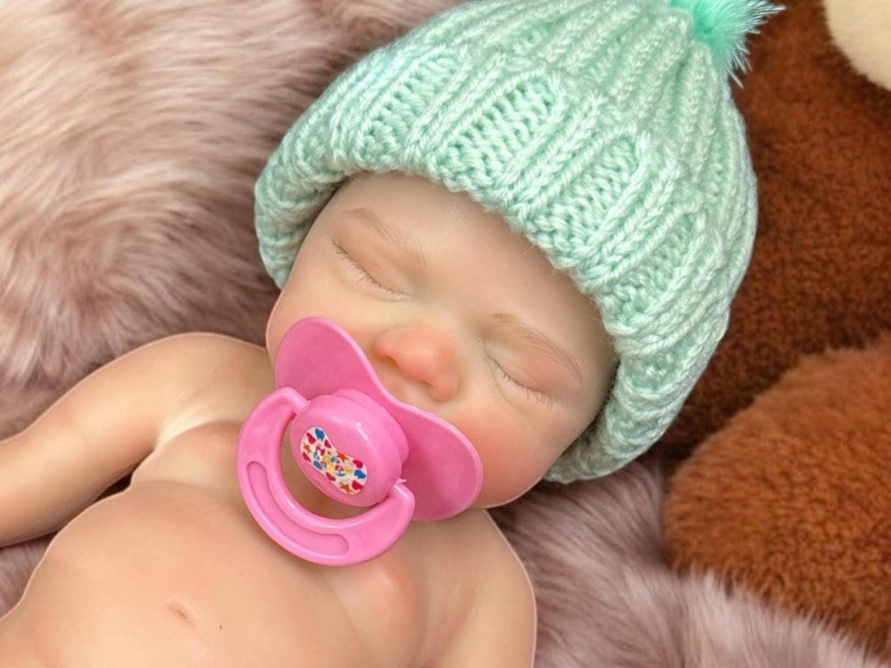 pink polka dot 13 inch doll clothes, Silicone Baby Doll Full Body Reborn Preemie 13 inch 2.3lbs Platinum Silicone Dolls Realistic Real Lifelike Weighted Babies Ecoflex Bathtub Baby