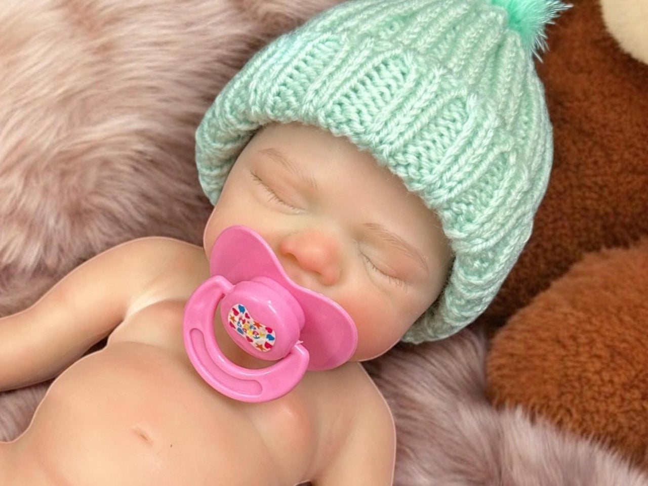 pink polka dot 13 inch doll clothes, Silicone Baby Doll Full Body Reborn Preemie 13 inch 2.3lbs Platinum Silicone Dolls Realistic Real Lifelike Weighted Babies Ecoflex Bathtub Baby
