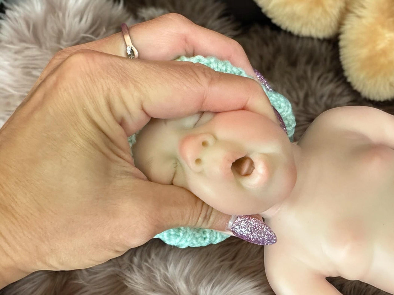 pink polka dot 13 inch doll clothes, Silicone Baby Doll Full Body Reborn Preemie 13 inch 2.3lbs Platinum Silicone Dolls Realistic Real Lifelike Weighted Babies Ecoflex Bathtub Baby