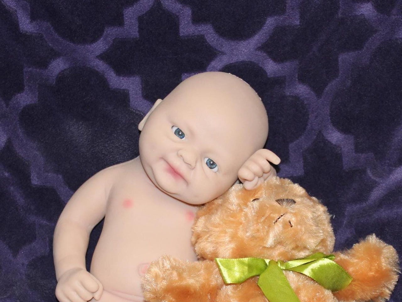 Full Silicone Doll Squishy Body Reborn Platinum Silicone Dolls Realistic Newborn Real Lifelike Weighted Babies Bathtub Baby 14 inches 3.2 pounds