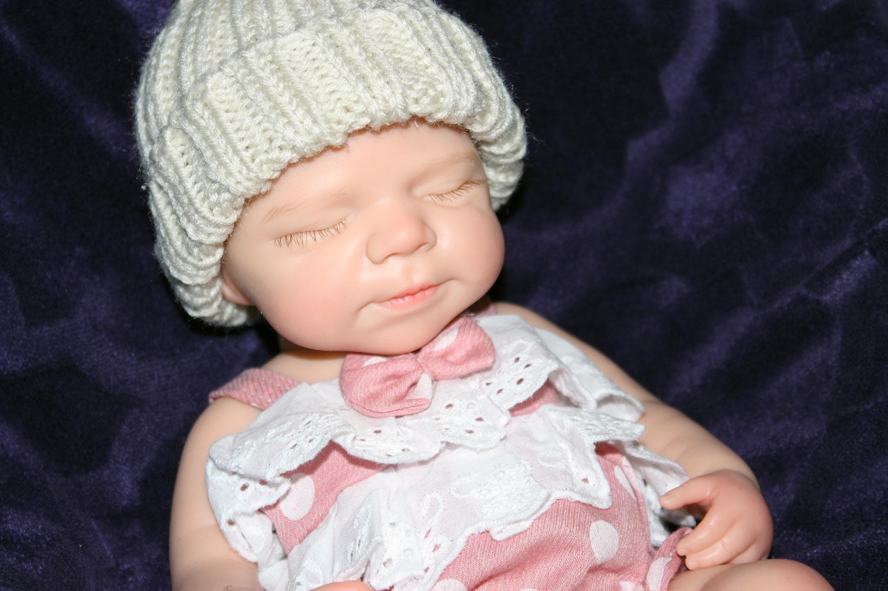 pink polka dot 13 inch doll clothes, Silicone Baby Doll Full Body Reborn Preemie 13 inch 2.3lbs Platinum Silicone Dolls Realistic Real Lifelike Weighted Babies Ecoflex Bathtub Baby