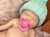 Thumbnail for pink polka dot 13 inch doll clothes, Silicone Baby Doll Full Body Reborn Preemie 13 inch 2.3lbs Platinum Silicone Dolls Realistic Real Lifelike Weighted Babies Ecoflex Bathtub Baby