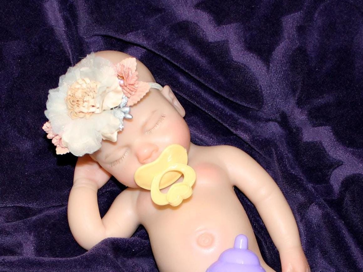 Silicone Baby Doll Full Body Reborn Preemie 13&quot; 2.3lbs Platinum Silicone Dolls Realistic Real Lifelike Weighted Babies Ecoflex Bathtub Baby