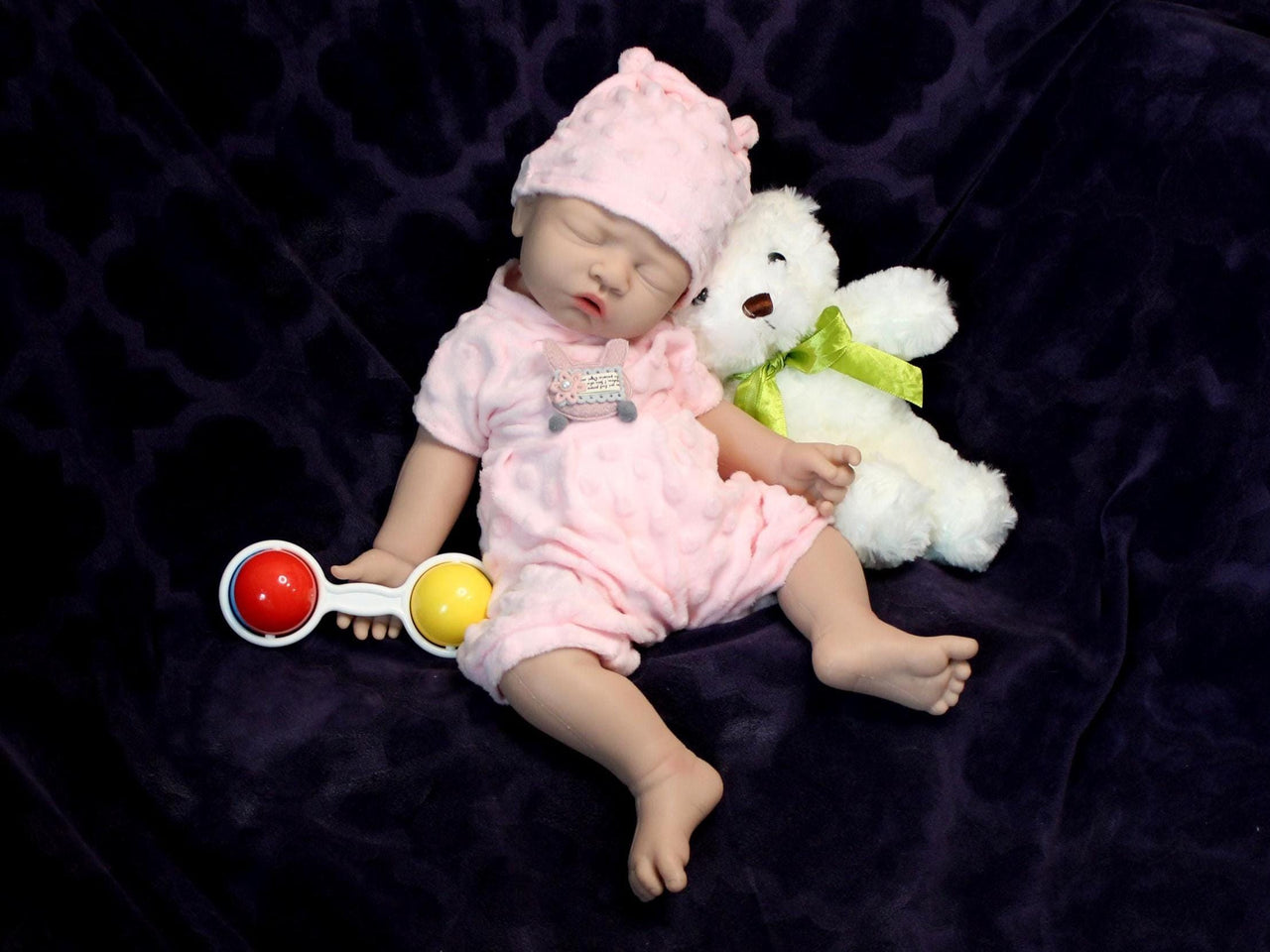 Realistic Platinum Silicone Baby Doll – 17" Weighted Reborn – Male or Female – Doll Takes a Pacifier - 5.6 pounds