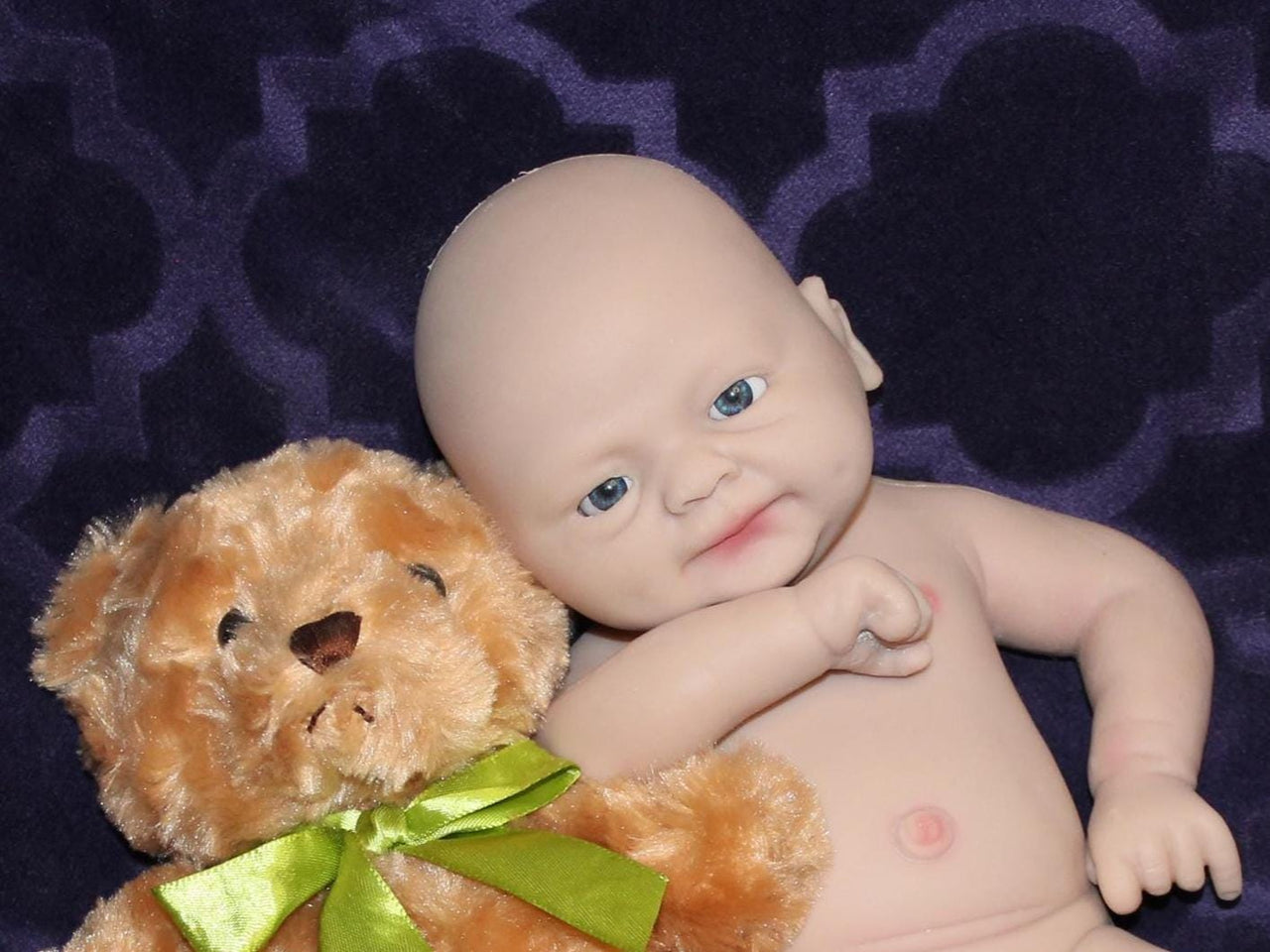 Full Silicone Doll Squishy Body Reborn Platinum Silicone Dolls Realistic Newborn Real Lifelike Weighted Babies Bathtub Baby 14 inches 3.2 pounds