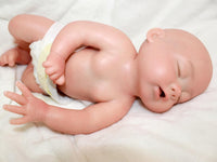 Thumbnail for Realistic full silicone reborn baby doll, 13-inch preemie with closed eyes, soft flexible body, collectible newborn therapy doll