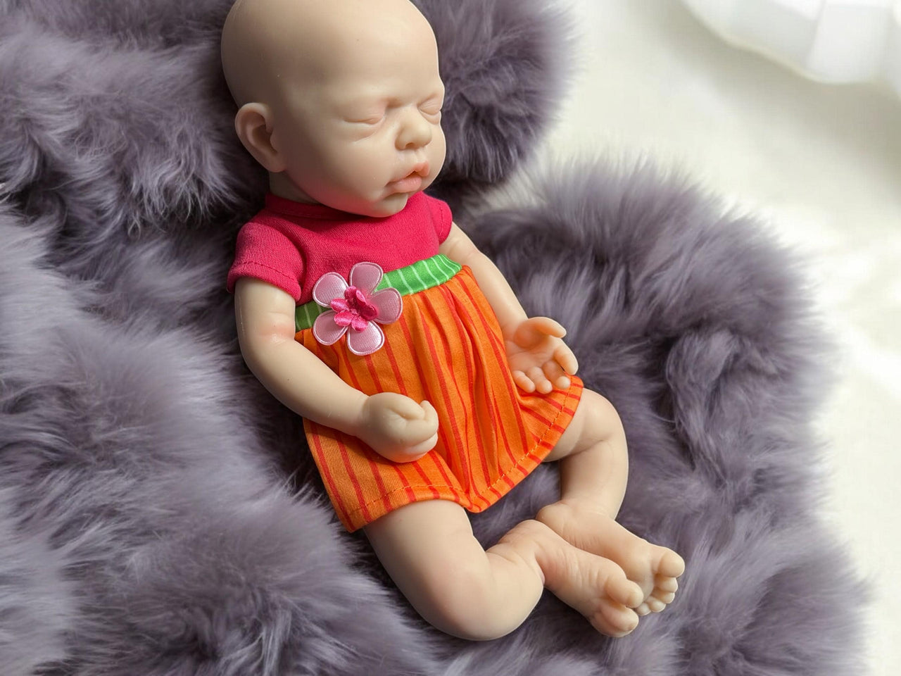 12" Preemie Full Silicone Reborn Doll – Squishy Platinum Silicone Body