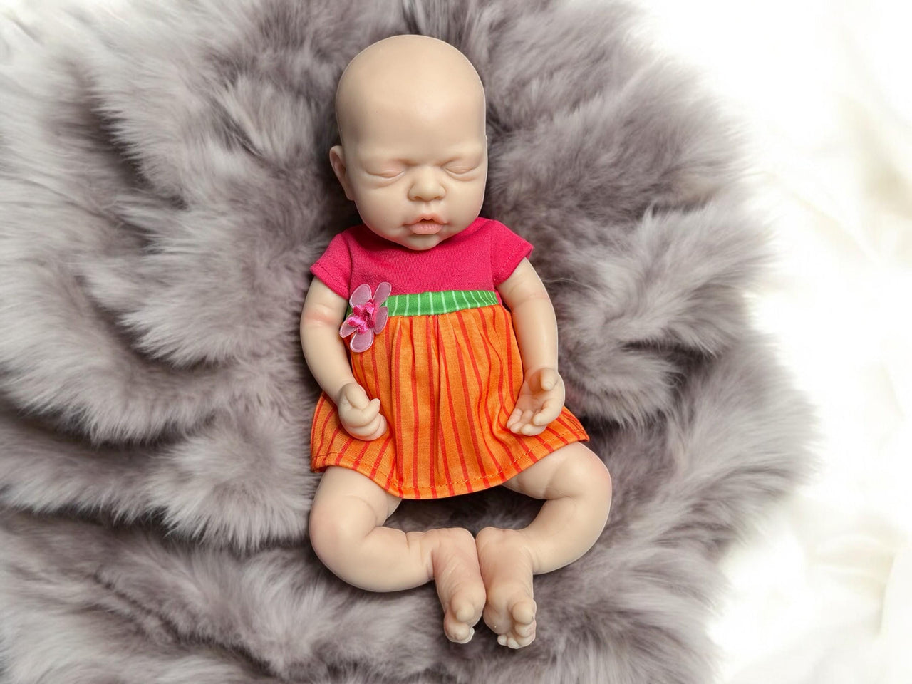 12" Preemie Full Silicone Reborn Doll – Squishy Platinum Silicone Body