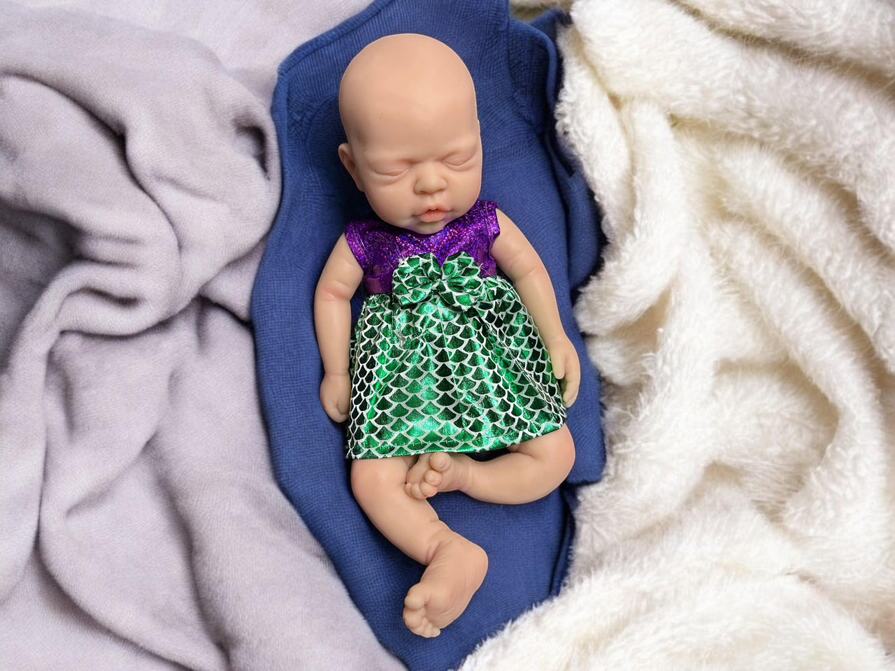 12" Preemie Full Silicone Reborn Doll – Squishy Platinum Silicone Body