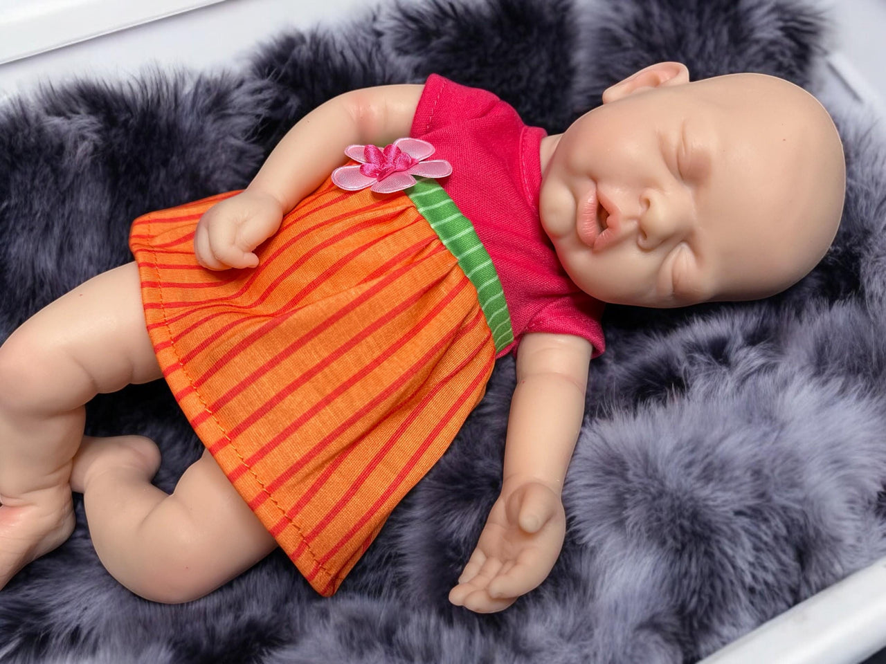 12" Preemie Full Silicone Reborn Doll – Squishy Platinum Silicone Body