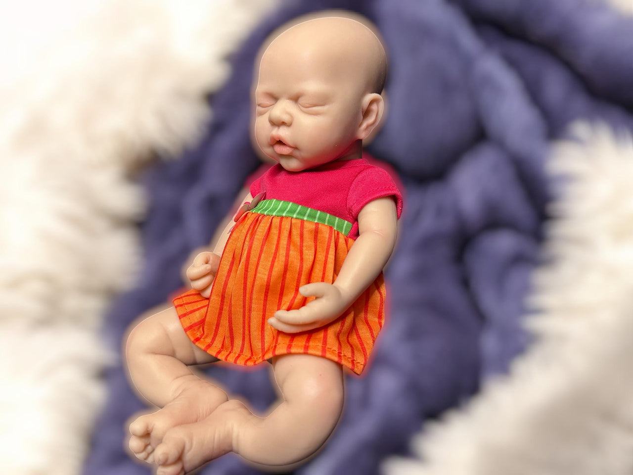 12" Preemie Full Silicone Reborn Doll – Squishy Platinum Silicone Body