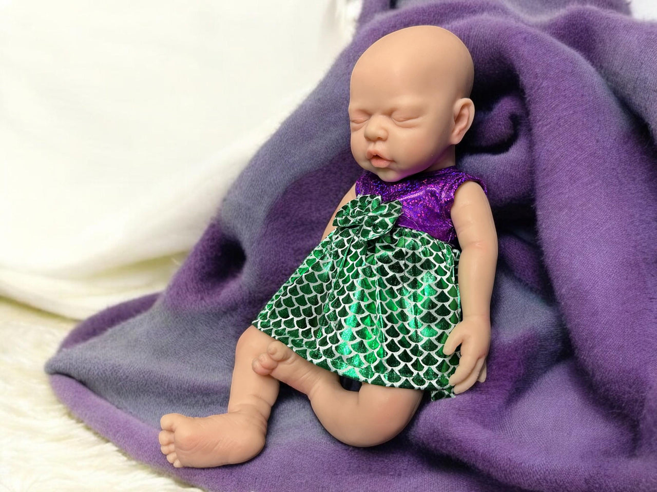 12" Preemie Full Silicone Reborn Doll – Squishy Platinum Silicone Body