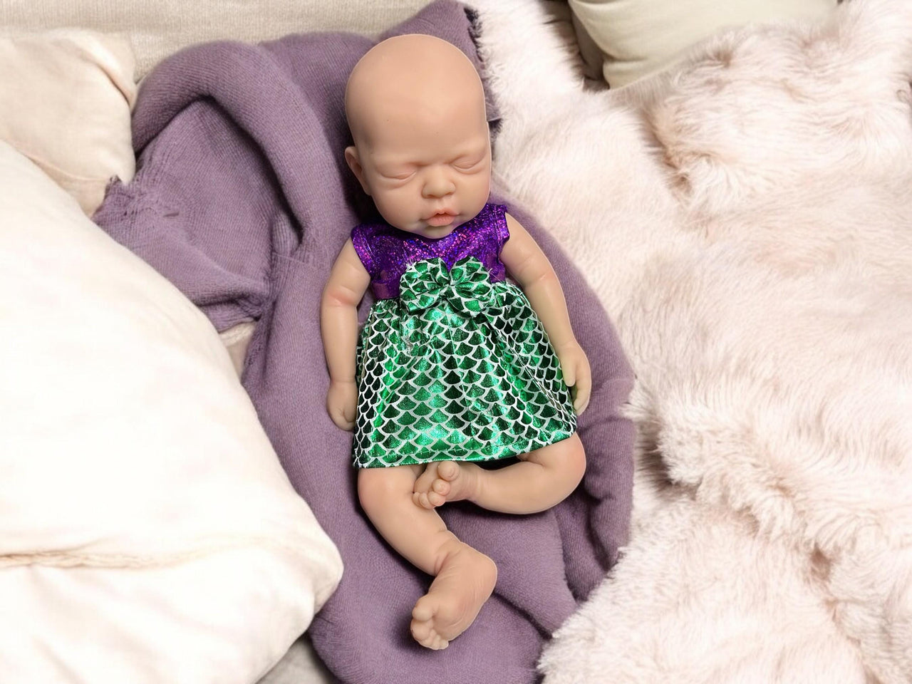 12" Preemie Full Silicone Reborn Doll – Squishy Platinum Silicone Body