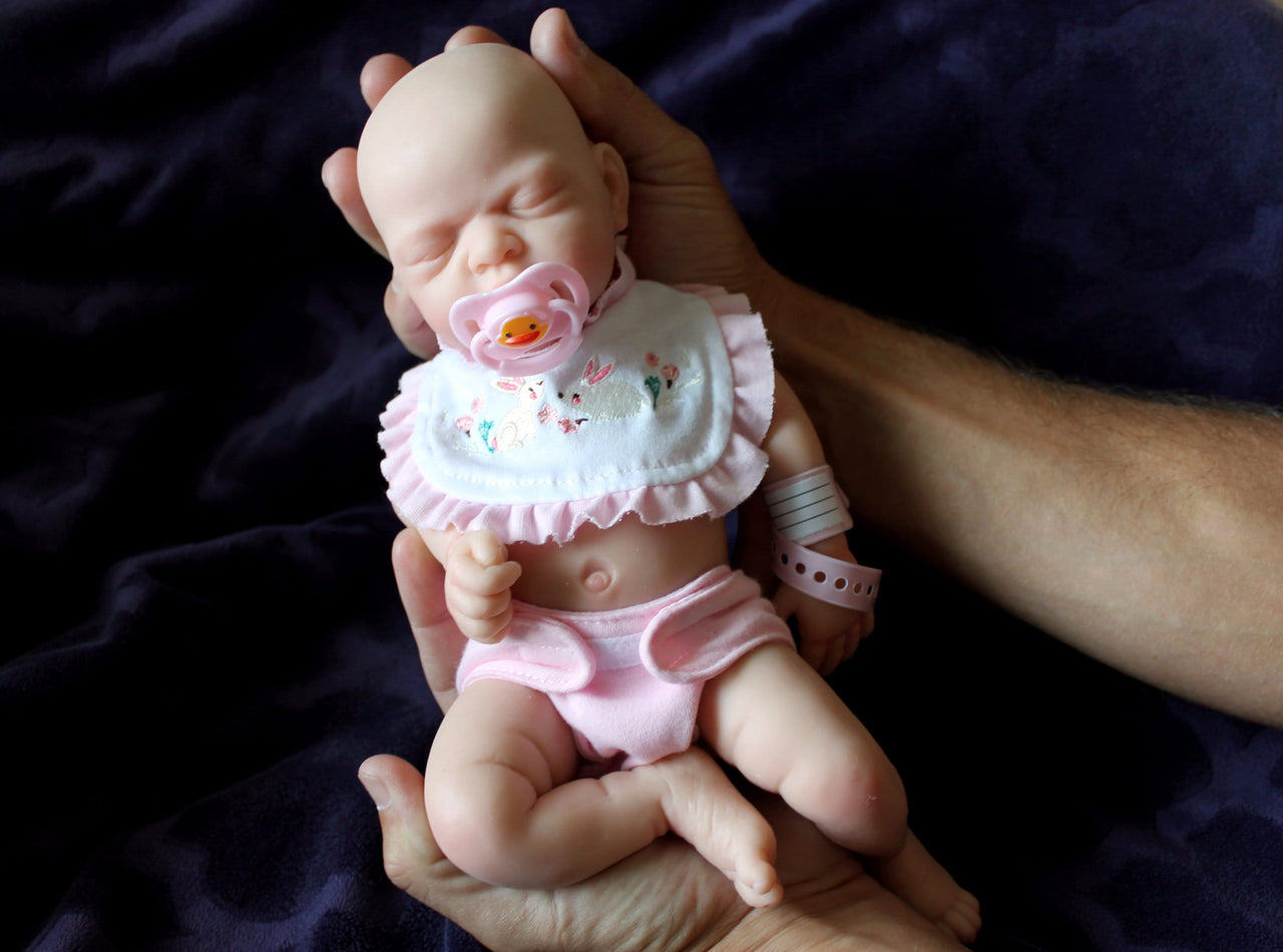 12 inches Full Silicone Baby Doll Body Reborn Preemie 2.6lbs Platinum Silicone Dolls Realistic Real Lifelike Weighted Babies Ecoflex Bathtub Kids boy or girl