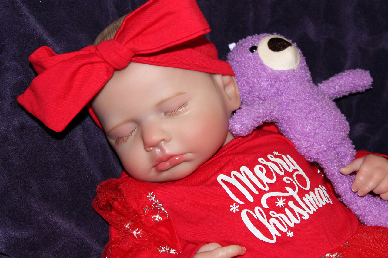 Christmas Reborn Baby Dolls Merry Christmas Outfit Lifelike Reborn Doll 20” Weighted Newborn Baby Therapy Doll Child Friendly Xmas Gifts NEW