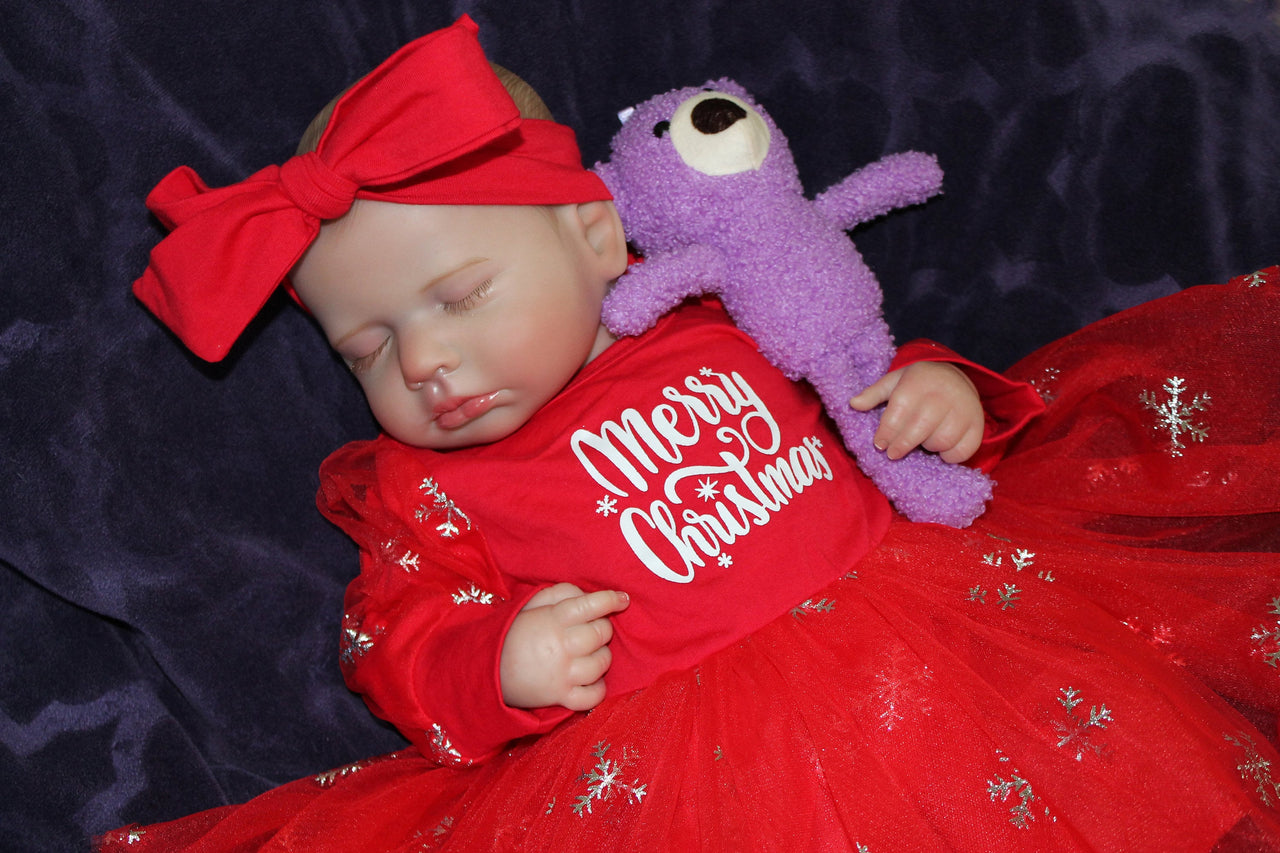 Christmas Reborn Baby Dolls Merry Christmas Outfit Lifelike Reborn Doll 20” Weighted Newborn Baby Therapy Doll Child Friendly Xmas Gifts NEW