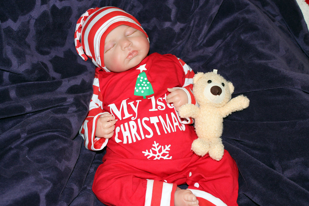 Christmas Reborn Baby Doll 20” 2 to 8 Pounds Weighted Newborn Lifelike Reborns Soft Heavy Baby Dolls Children Child Friendly Gifts For Girls