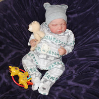 Thumbnail for Carters fleece pajamas green alpine forest trees. Reborn Baby Doll Realistic Reborn Babies That Look Real Heavy Therapy Dolls Reborns Real Life Realistic Dolls Christmas Fleece Pajamas