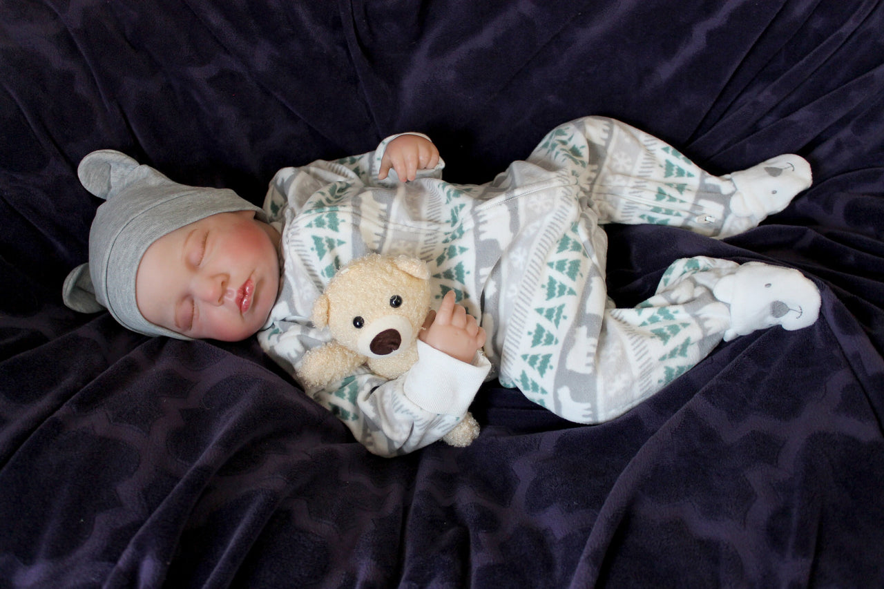 Carters fleece pajamas green alpine forest trees. Reborn Baby Doll Realistic Reborn Babies That Look Real Heavy Therapy Dolls Reborns Real Life Realistic Dolls Christmas Fleece Pajamas